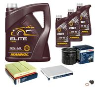 BOSCH Controllo Set 8L MANNOL ELITE 5W-40 Per Opel Omega B 2.5 V6 3.0