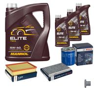 BOSCH Controllo Set 8L MANNOL ELITE 5W-40 Per Peugeot Citroën 307 CC 2.0 16V