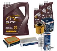 Bosch Controllo Set 8L mannol Elite 5W-40 per Saab 9-3 Cabriolet 1.8 T 2.0
