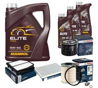 BOSCH Controllo Set 8L MANNOL ELITE 5W-40 Per Suzuki Grand Vitara II 1.9