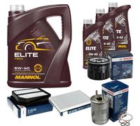 BOSCH Controllo Set 8L MANNOL ELITE 5W-40 Per Suzuki Grand Vitara II 1.9