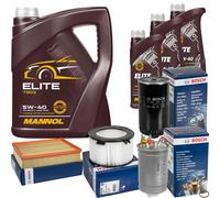Bosch Controllo Set 8L mannol Elite 5W-40 per VW Transporter IV Bus 2.5 Tdi