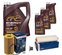 BOSCH Controllo Set 8L MANNOL Energy Combi LL 5W-30 Per BMW 3 Serie 320d 318d