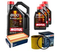 BOSCH Controllo Set 8L MOTUL 8100 X-CESS 5W-40 Per Peugeot 508 SW I 2.0 HDi