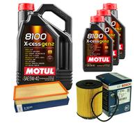 BOSCH Controllo Set 8L MOTUL 8100 X-CESS 5W-40 Per VW Touareg 3.2 V6 3.6