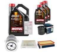 Bosch Controllo Set 8L Motul 8100 x-Pulire Efe 5W-30 per Nissan Tino Dennis