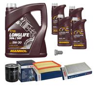 BOSCH Controllo Set 9 L MANNOL 5W-30 LONGLIFE Per Audi A6 4B C5 2.4 2.8 4B2