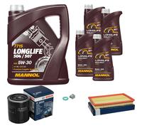 BOSCH Controllo Set 9 L MANNOL 5W-30 LONGLIFE Per Nissan 200 SX 1.8 Turbo
