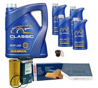 Bosch Controllo Set 9 L mannol Classic 10W-40 per Audi A5 Cabriolet 8F7 S5