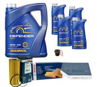 Bosch Controllo Set 9 L mannol Defender 10W-40 per Audi A5 Cabriolet 8F7 S5