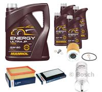 BOSCH Controllo Set 9 L MANNOL Energy Ultra JP 5W-20 Per BMW 3er Coupe
