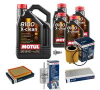 BOSCH Controllo Set 9 L MOTUL 8100 X-CLEAN 5W-40 Per Saab 9-3 2.0 T BioPower