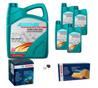 BOSCH Controllo Set 9L ADDINOL SUPER LIGHT 5W-40 Per Isuzu Trooper II UB 3.2
