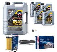 BOSCH Controllo Set 9L Liqui Moly Top Tec 4100 5W-40 Per BMW 5er Touring