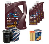 BOSCH Controllo Set 9L MANNOL Ceramic Pro 10W-40 Per Fiat Ducato Bus 244 Z
