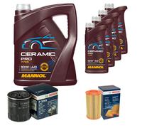 BOSCH Controllo Set 9L MANNOL Ceramic Pro 10W-40 Per Fiat Ducato Kasten 230L