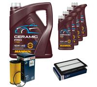 BOSCH Controllo Set 9L MANNOL Ceramic Pro 10W-40 Per Hyundai Tucson TL TLE