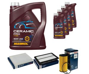 BOSCH Controllo Set 9L MANNOL Ceramic Pro 10W-40 Per Hyundai Tucson TL TLE