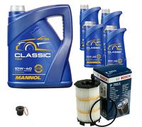 BOSCH Controllo Set 9L MANNOL Classic 10W-40 Per Audi VW A5 S5 Quattro A6