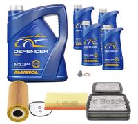 BOSCH Controllo Set 9L MANNOL Defender 10W-40 Per Mercedes E-Klasse