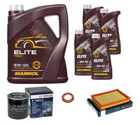 BOSCH Controllo Set 9L MANNOL ELITE 5W-40 Per Nissan Note 1.2 Juke 1.6 DIG-T