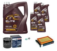BOSCH Controllo Set 9L MANNOL ELITE 5W-40 Per Nissan Note 1.2 Juke 1.6 DIG-T