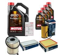 BOSCH Controllo Set 9L MOTUL 8100 X-CLEAN EFE 5W-30 Per Opel Vivaro Kasten
