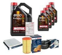 Bosch Controllo Set 9L Motul 8100 x-Pulire Efe 5W-30 per Fiat Ducato Box