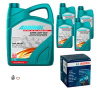 BOSCH Controllo set 9L9L ADDINOL 0540 SUPER LEGGERO 5W-40 per Mercedes SL R231
