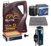 BOSCH Controllo Set Olio Motore 5L MANNOL ELITE 5W-40 Per Mazda 2 DY 1.4 1.25