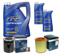 BOSCH Controllo Set Olio Motore 7L MANNOL Defender 10W-40 Per Fiat Ducato