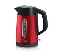 Bosch DesignLine Plus TWK4P434GB - Bollitore cordless in acciaio INOX, 1,7 litri, 3000 W, colore: Rosso