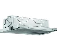 Bosch DFL064A52 - Copertura per schermo piatto serie 4, 60 cm di larghezza, aria di trascinamento e di scarico, prodotto in Germania, EcoSilence Drive, motore silenzioso ed efficiente, illuminazione a