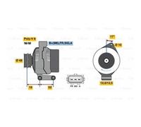 BOSCH Dinamo/Alternatore 105A 14V per Ford Focus II Cabriolet C-Max