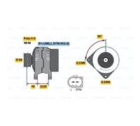 BOSCH Dinamo Generator 90A 14V per VW Transporter IV 70XA 70XD LT