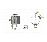 BOSCH Dinamo Generatore Lichtmaschine 140A 14V per Iveco Massif Station Wagon