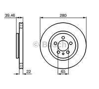 BOSCH disco freno 0986479156 ventilato diametro 279,9 spessore 22 mm 5 fori