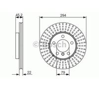 BOSCH disco freno 0986479725 ventilato diametro 294 spessore 22 mm 5 fori