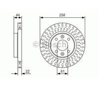 BOSCH disco freno 0986479A86 ventilato diametro 258 spessore 22 mm 4 fori