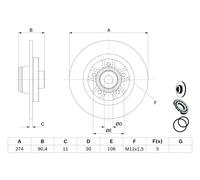 BOSCH Disco freno RENAULT 1,5 1,6 8200381148