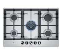 Bosch Serie 6 PCQ7A5B90 Piano cottura a gas 75 cm Acciaio inox