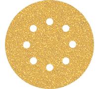Bosch Professional 50x Carte Abrasive Expert C470 con 8 Fori per Legno Duro, Vernice su Legno, Ø 125 mm, Grana 40, Accessorio Levigatrice Rotoorbitale