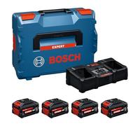 Bosch EXPERT - Set di avviatori ad alte prestazioni, 18 V, EXBA18V-55 + 2 EXBA18V-80 + 1 caricatore parallelo portatile ultra veloce EXAL18V2-320, L-BOXX 162