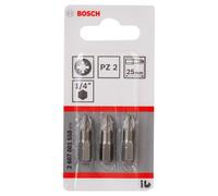 Bosch Extra Duro PZ2 Screwdriver Bits 25Mm Pacco Di 3 - 2607001558