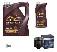 Bosch Filtro 6 L mannol 5W-30 Energia per VW Golf V 1.4 16V 1.6 Seat Ibiza IV