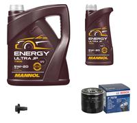 Bosch Filtro 6 L mannol Energia Ultra JP 5W-20 per Ford Fiesta VI Kuga II 1.5