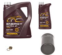 Bosch Filtro 6 L mannol Energia Ultra JP 5W-20 per Rover 800 Hatchback 825 D/SD