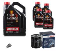 Bosch Filtro 9L Motul 8100 x-Pulire+5W-30 per Audi VW A6 2.4 2.8 A4 Cabriolet