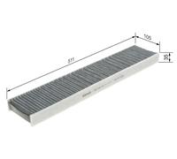 BOSCH Filtro Aria abitacolo FORD JAGUAR 2,0 2,2 1S7H19G244AC C2S16861 C2S8619