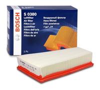 Bosch Filtro Aria per Auto S0380 - Trattiene le particelle solide all'esterno della presa d'aria - Resistente all'umidità ed altamente resistente alla trazione